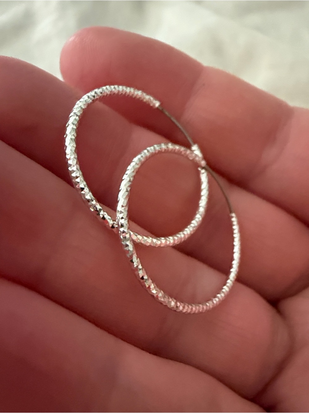 Silver Hoops Earrings Sparkle ✨